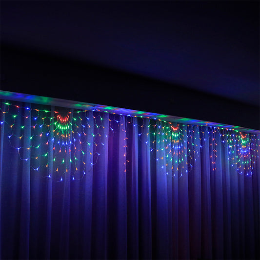 Peacock Tail LED Curtain Lights – 13 ft Multicolor String Lights