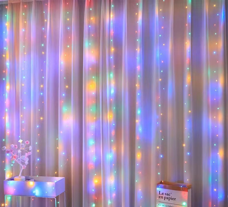 Solar Curtain String Lights – 5 × 5 ft Outdoor Fairy Lights