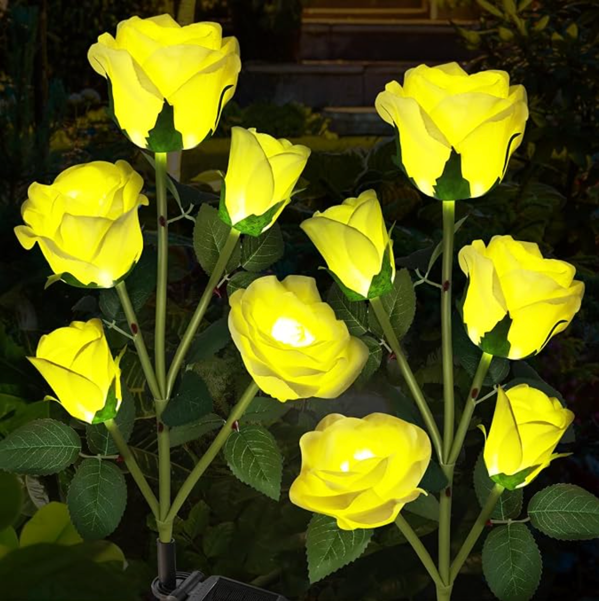 Solar Rose Garden Lights – 5-Head Outdoor Flower Stake Lights