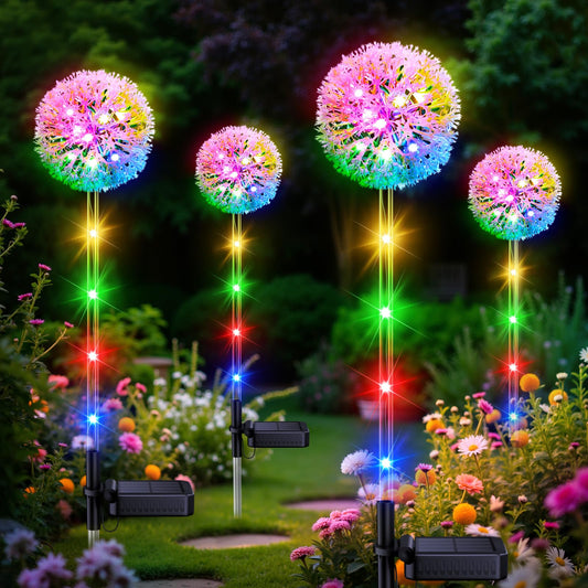 Solar Dandelion Garden Lights – Multicolor Outdoor Stake Lights