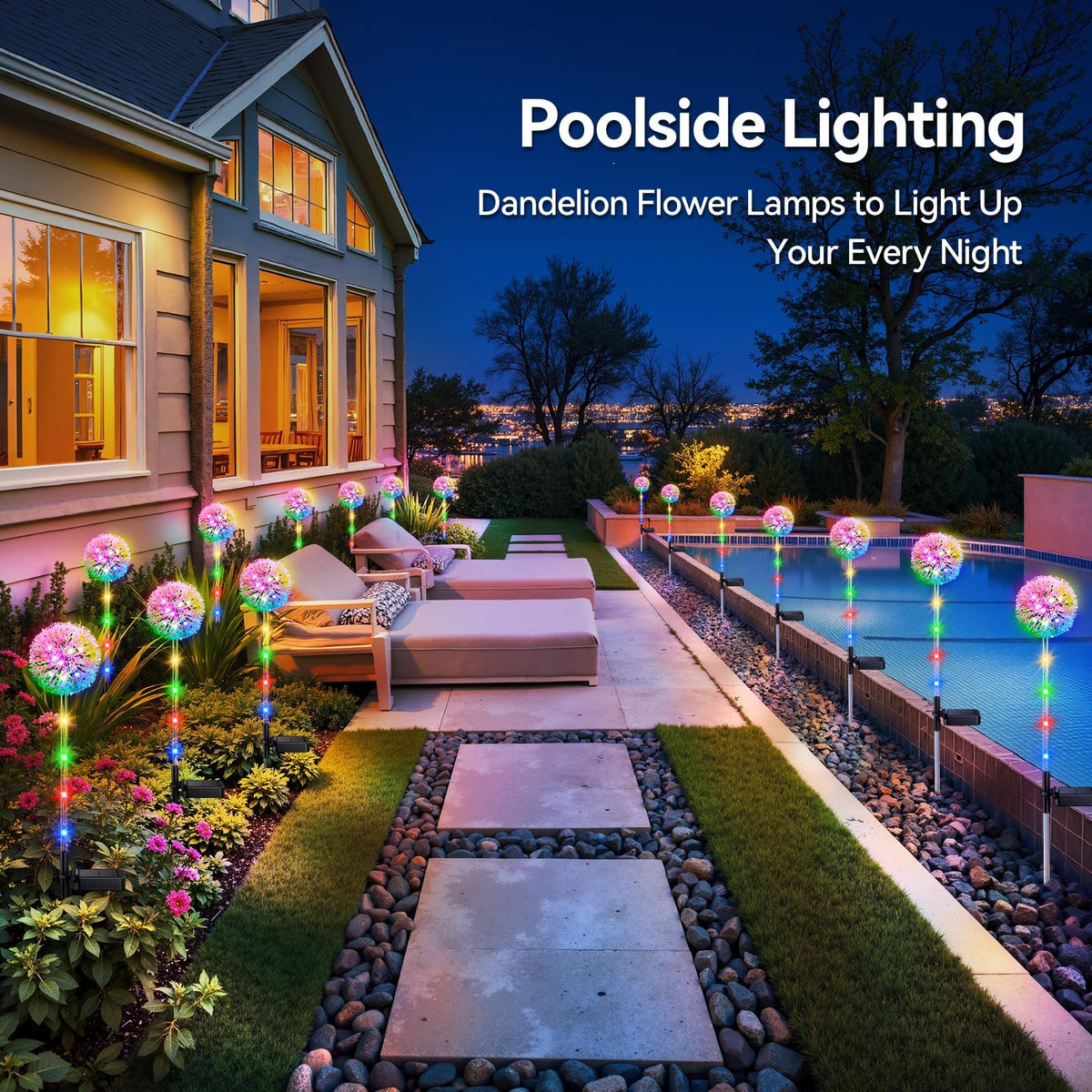 Solar Dandelion Garden Lights – Multicolor Outdoor Stake Lights