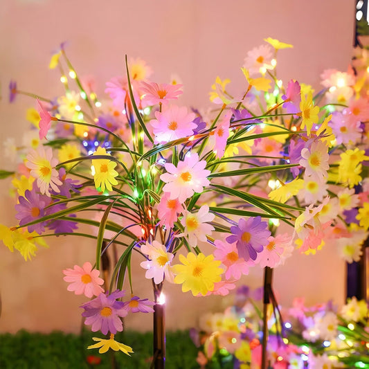 Solar Daisy Garden Lights – Multicolor Outdoor Flower Stake Lights