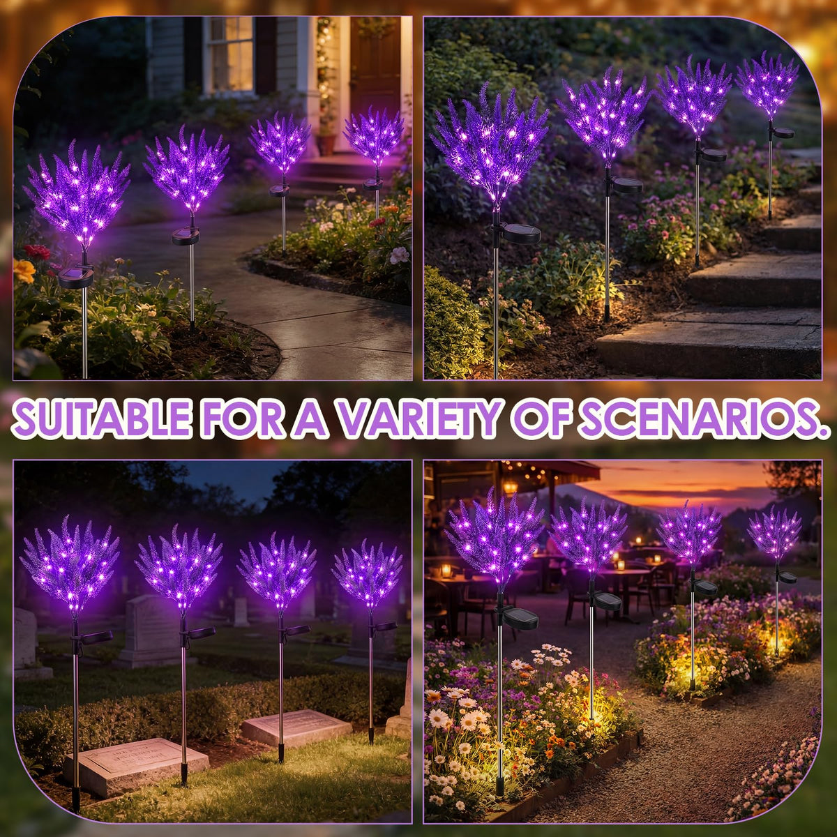 Solar Lavender Garden Lights – Outdoor Flower Stake Lights