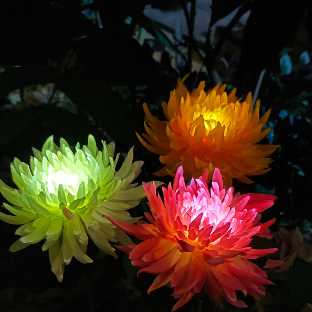 Solar Chrysanthemum Garden Lights – Single-Bloom Outdoor Flower Stakes