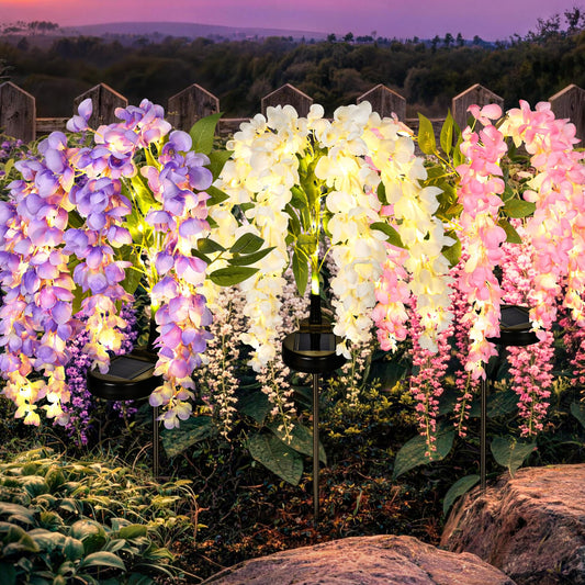 Solar Wisteria Garden Lights – Outdoor Flower Stake Lights