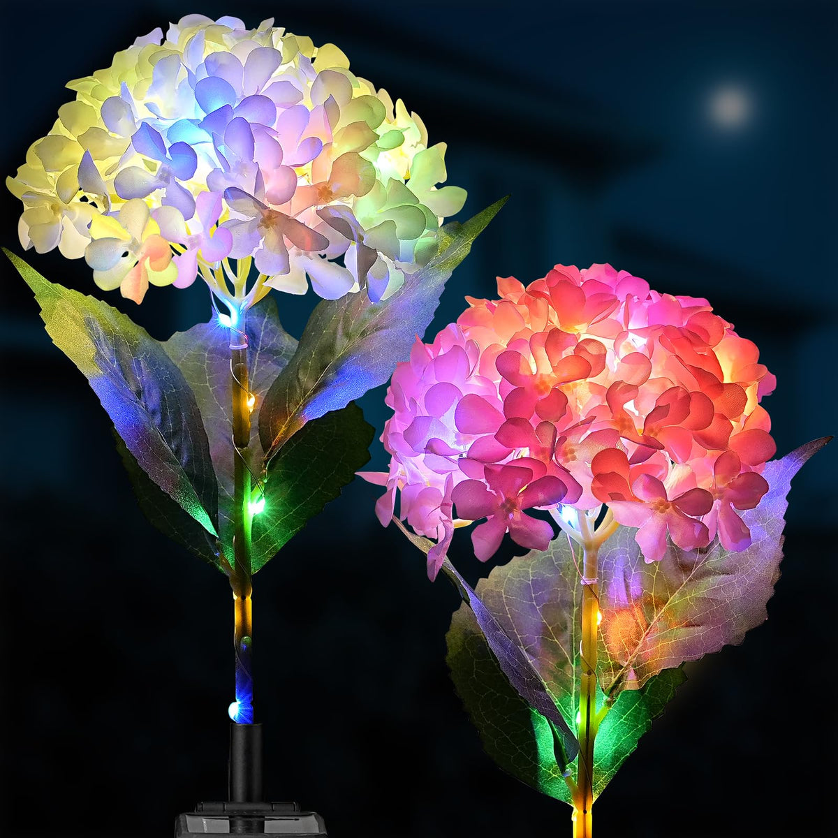 Solar Hydrangea Garden Lights – Single-Bloom Outdoor Flower Stakes