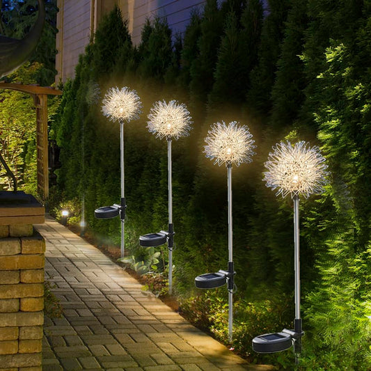 Solar Dandelion Ball Garden Lights – Warm White Outdoor Stake Lights