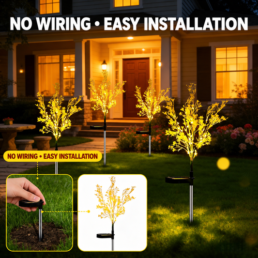 Solar Shrub Garden Lights – Warm White Outdoor Stake Lights
