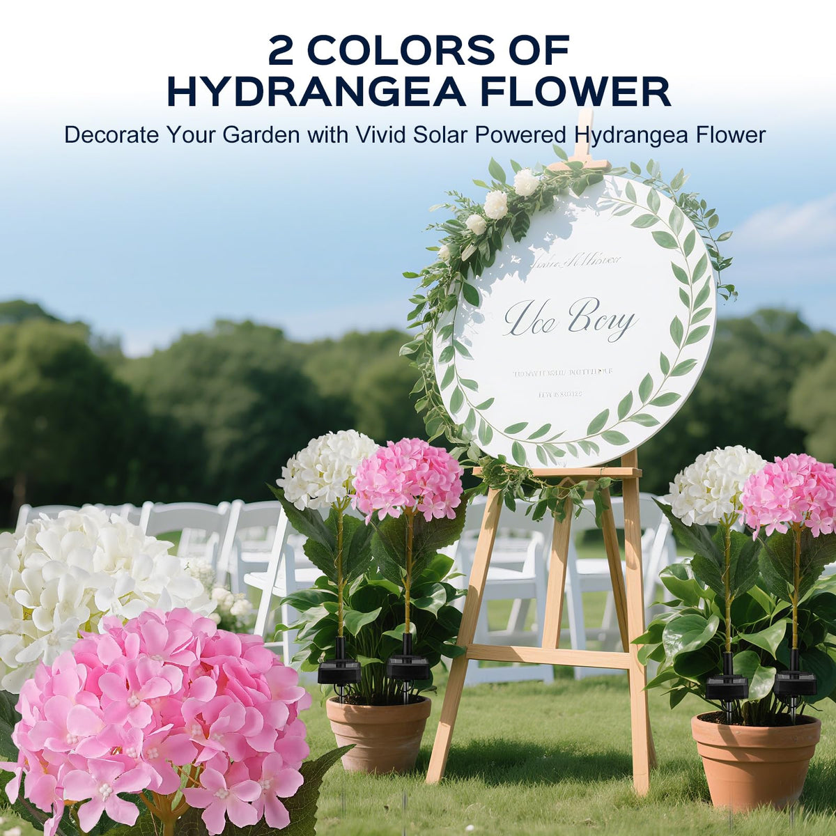 Solar Hydrangea Garden Lights – Single-Bloom Outdoor Flower Stakes
