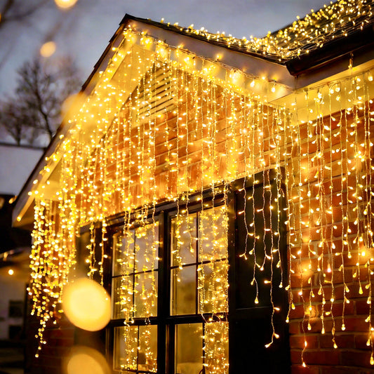 LED Icicle Curtain Lights – 4m x 0.6m Outdoor Christmas String Lights