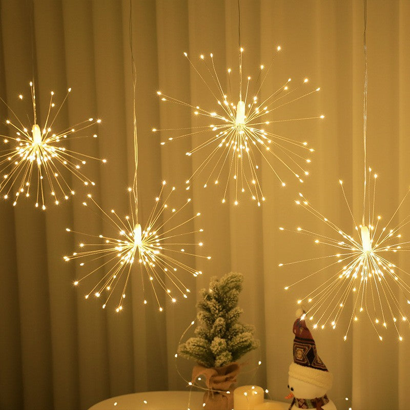 5 Hanging Firework Starburst Lights – LED Christmas Hanging Decorations