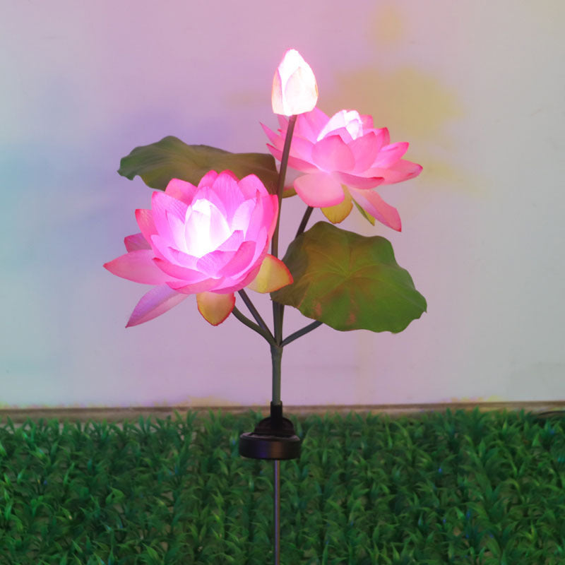 Solar Lotus Garden Lights – 3-Head Outdoor Flower Stake Lights