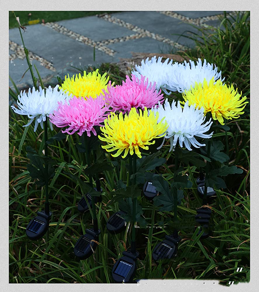 Solar Chrysanthemum Garden Lights – Single-Bloom Outdoor Flower Stakes