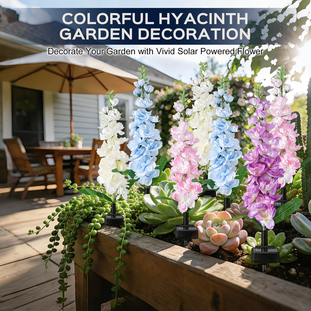 Solar Hyacinth Garden Lights – Outdoor Flower Stake Lights