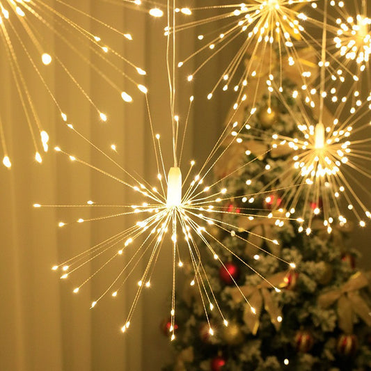5 Hanging Firework Starburst Lights – LED Christmas Hanging Decorations