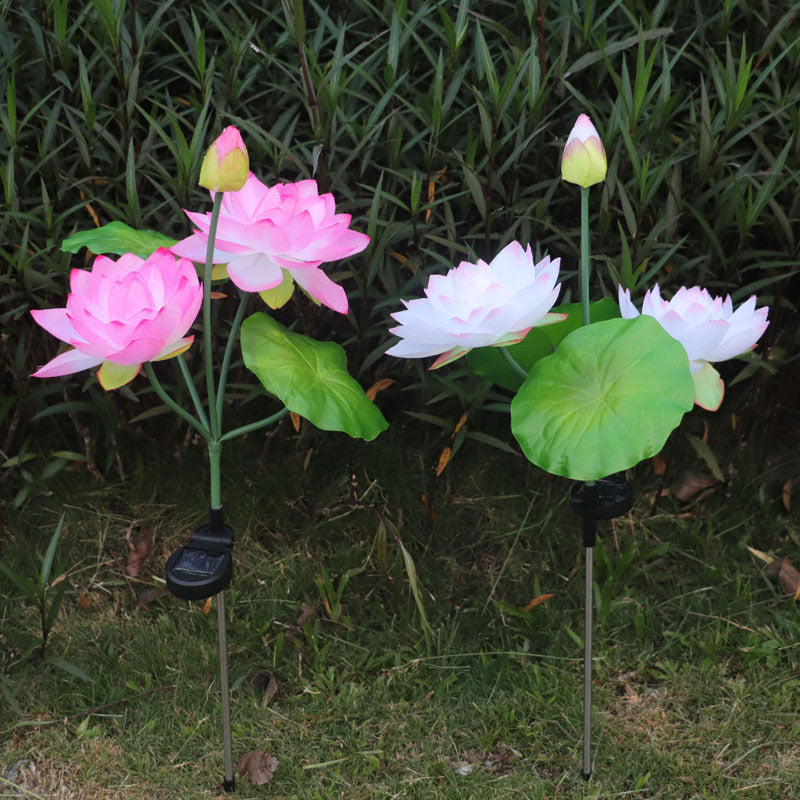 Solar Lotus Garden Lights – 3-Head Outdoor Flower Stake Lights