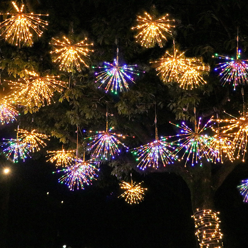 30cm Hanging LED Firework Lights – Outdoor Starburst Christmas Decorations