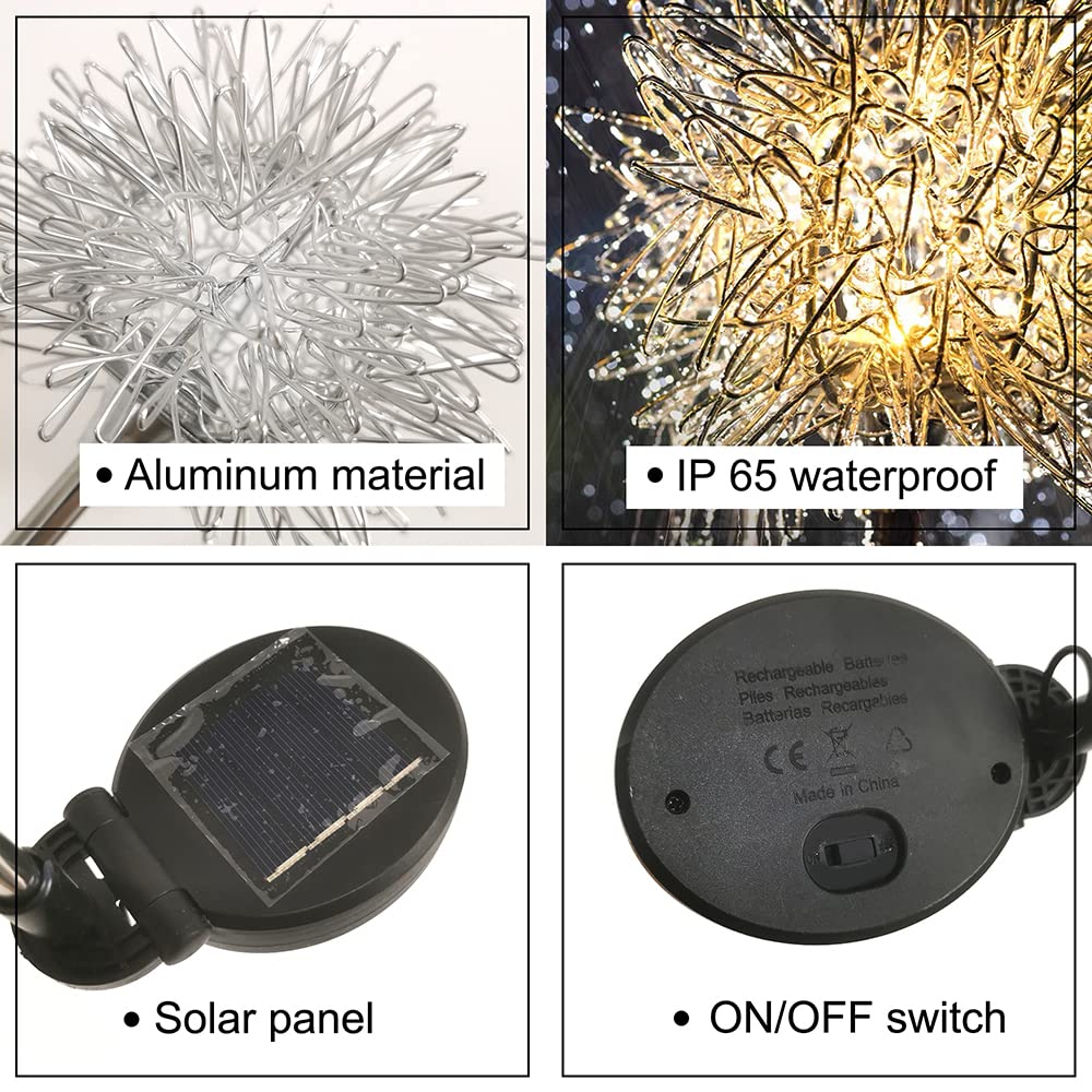 Solar Dandelion Ball Garden Lights – Warm White Outdoor Stake Lights