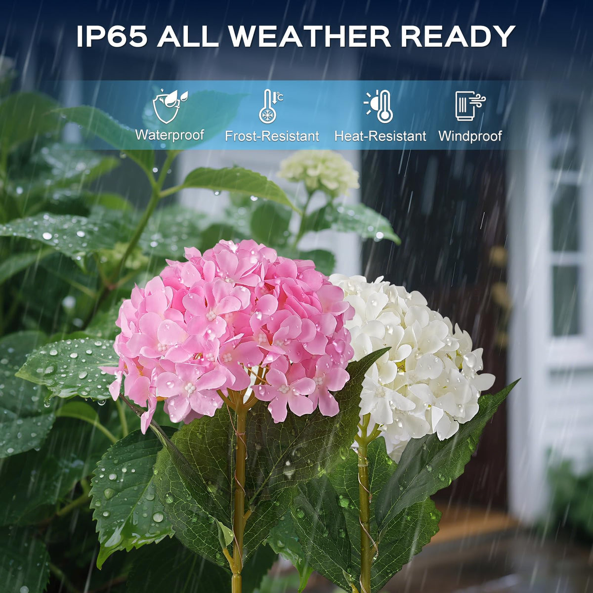 Solar Hydrangea Garden Lights – Single-Bloom Outdoor Flower Stakes