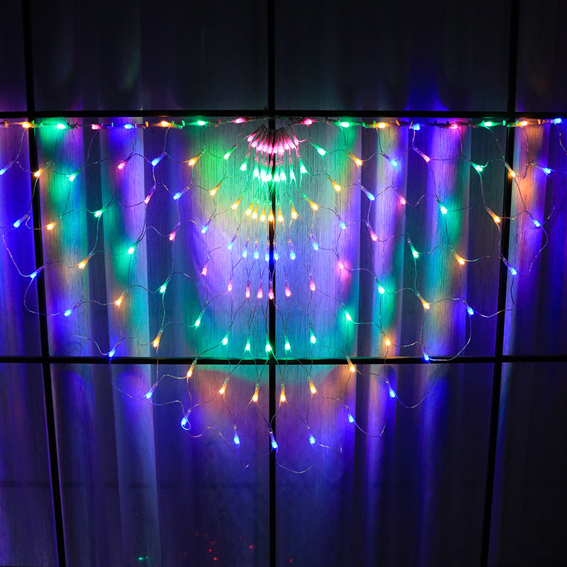 Peacock Tail LED Curtain Lights – 13 ft Multicolor String Lights