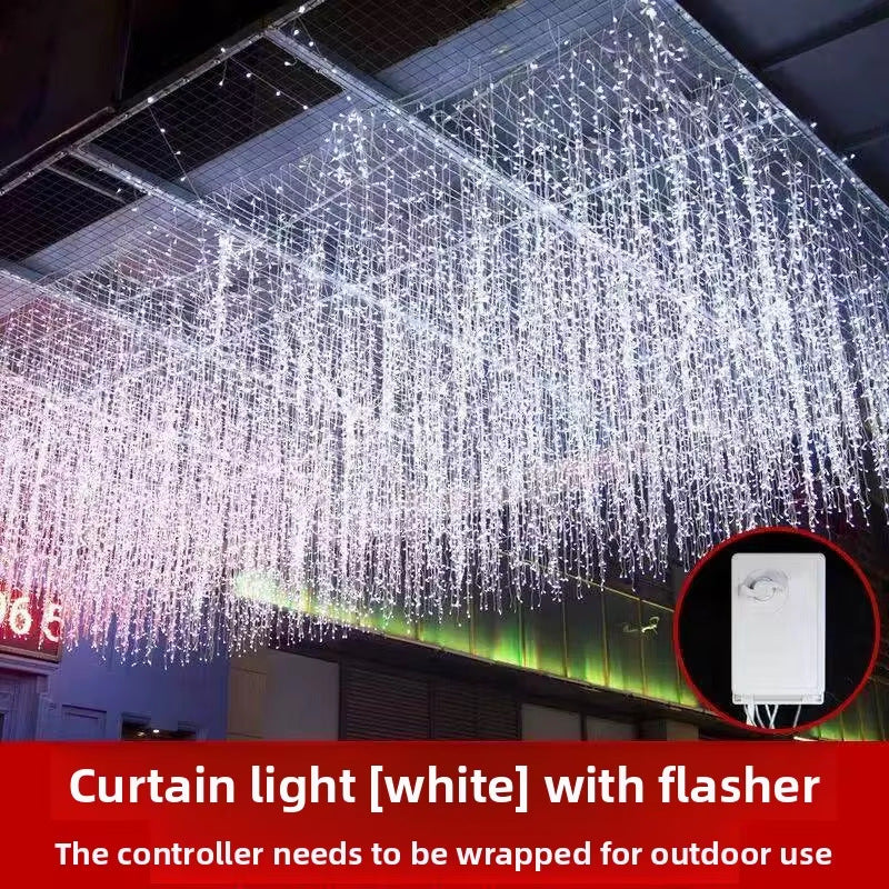 LED Icicle Curtain Lights – 4m x 0.6m Outdoor Christmas String Lights