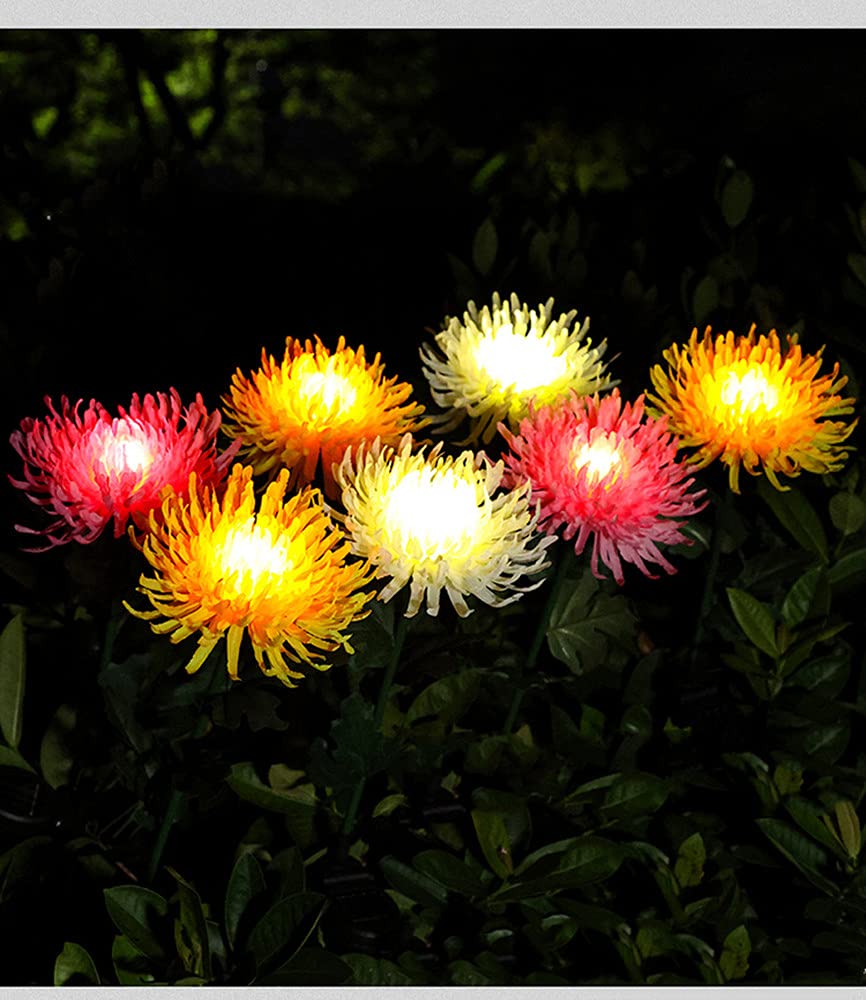 Solar Chrysanthemum Garden Lights – Single-Bloom Outdoor Flower Stakes