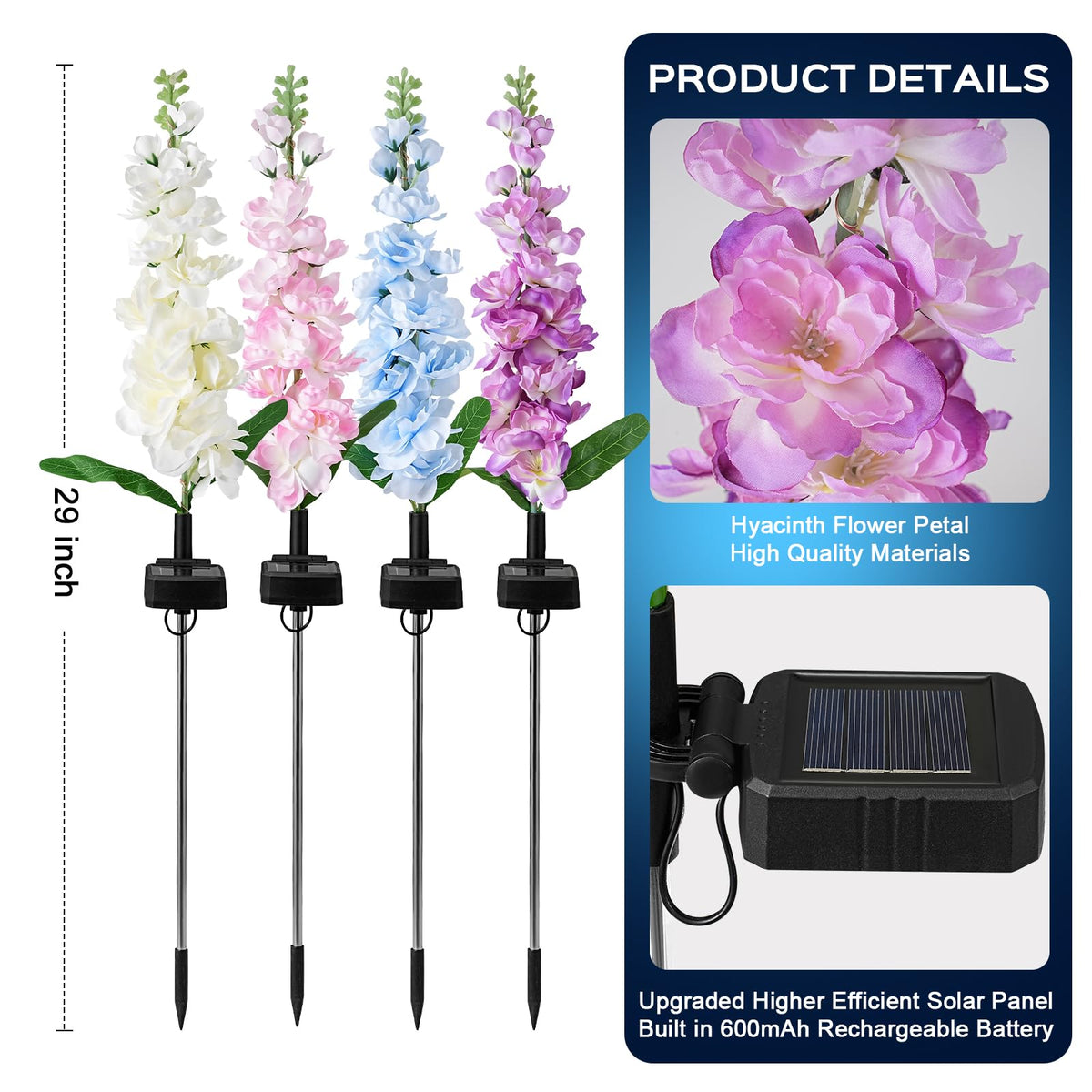 Solar Hyacinth Garden Lights – Outdoor Flower Stake Lights