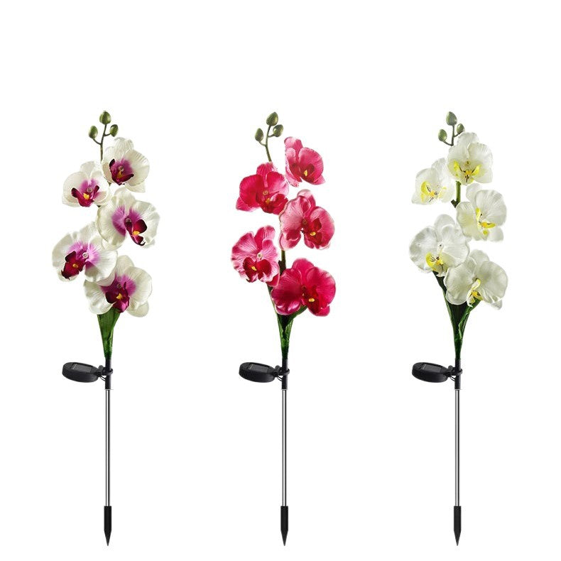 Solar Orchid Garden Lights – 5-Bloom Outdoor Flower Stake Lights