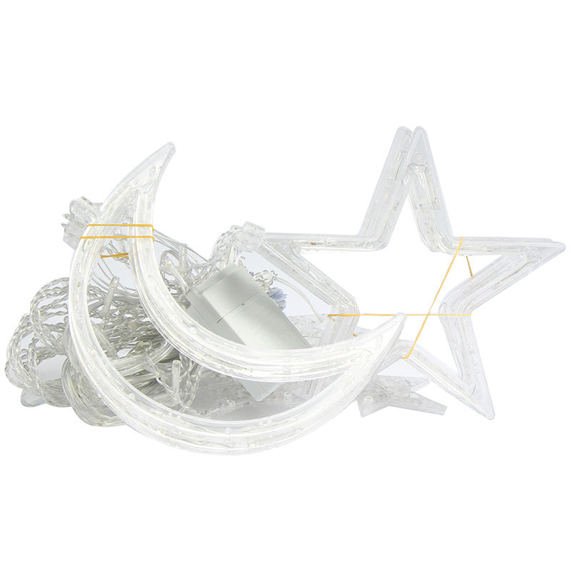 LED Curtain String Lights – Hanging Moon, Star, Christmas & Globe Fairy Lights for Window and Holiday Decor
