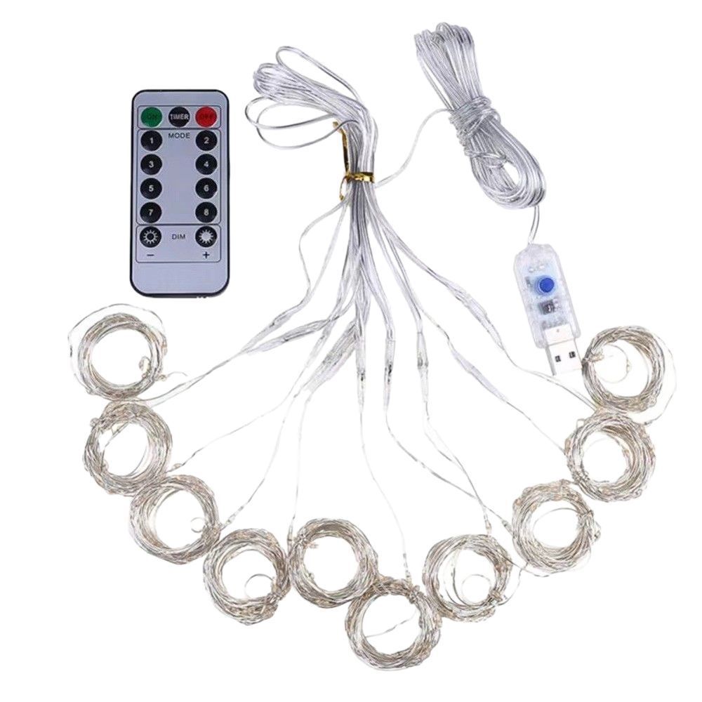 Solar Curtain String Lights – 5 × 5 ft Outdoor Fairy Lights
