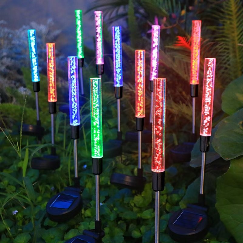 Solar Bubble Tube Garden Lights – Multicolor Outdoor Stake Lights