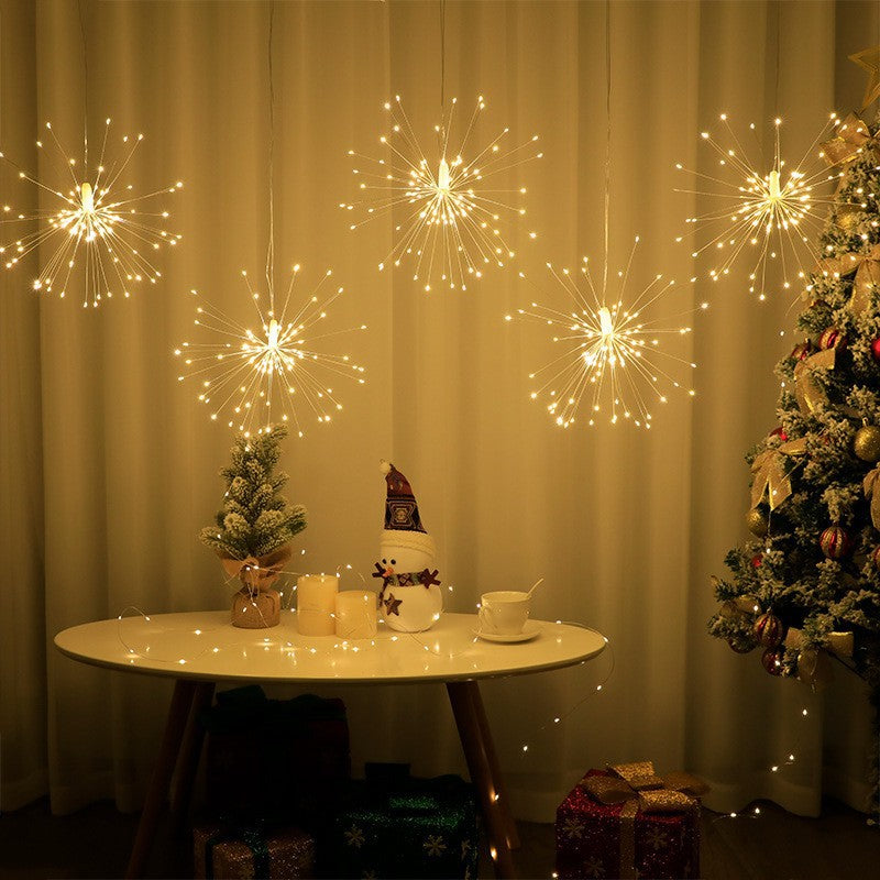 5 Hanging Firework Starburst Lights – LED Christmas Hanging Decorations