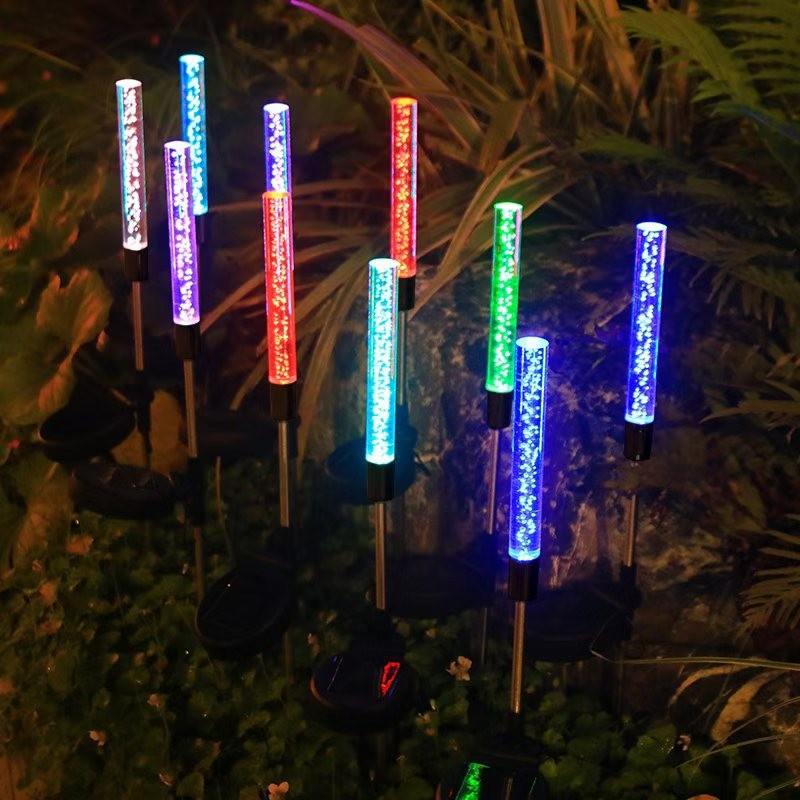 Solar Bubble Tube Garden Lights – Multicolor Outdoor Stake Lights