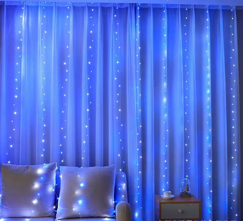 Solar Curtain String Lights – 5 × 5 ft Outdoor Fairy Lights