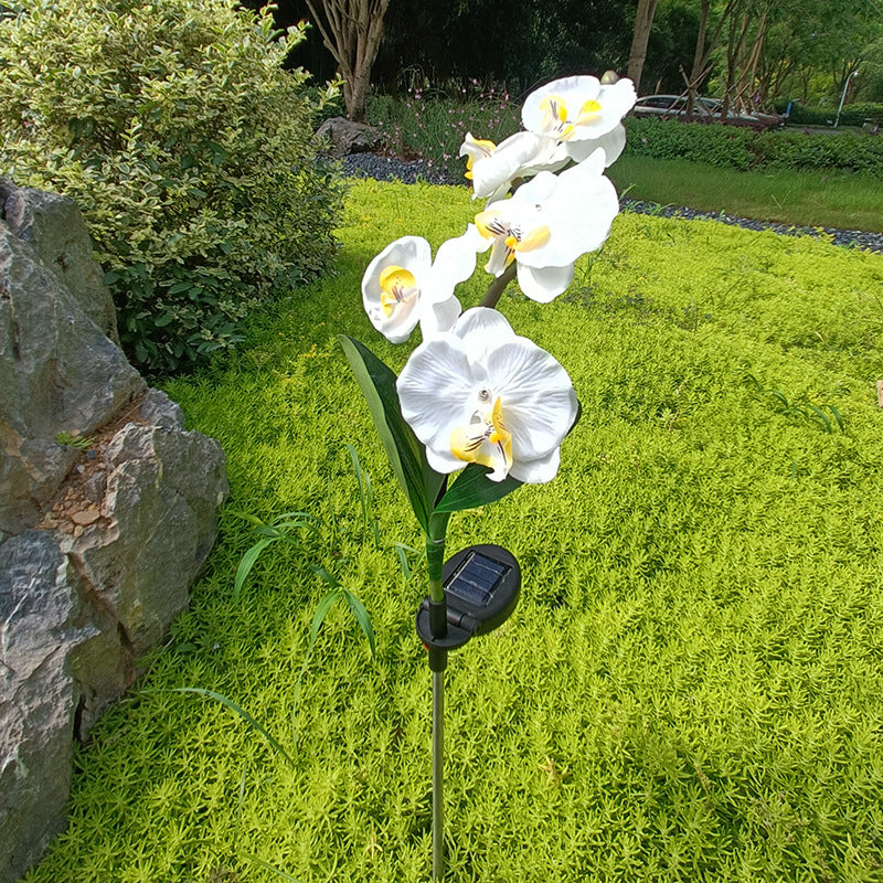 Solar Orchid Garden Lights – 5-Bloom Outdoor Flower Stake Lights