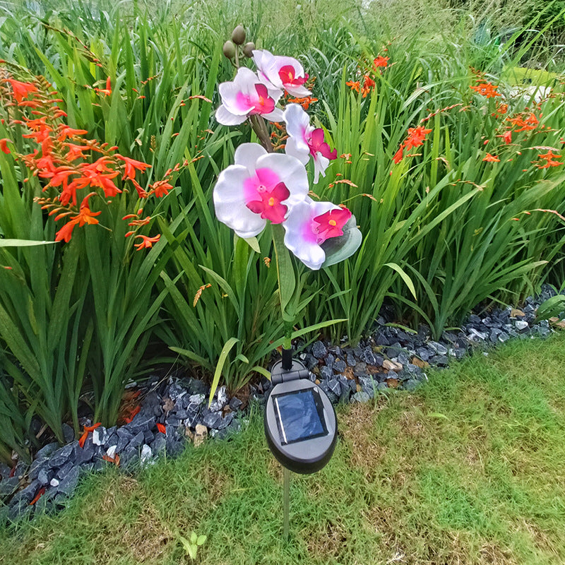 Solar Orchid Garden Lights – 5-Bloom Outdoor Flower Stake Lights