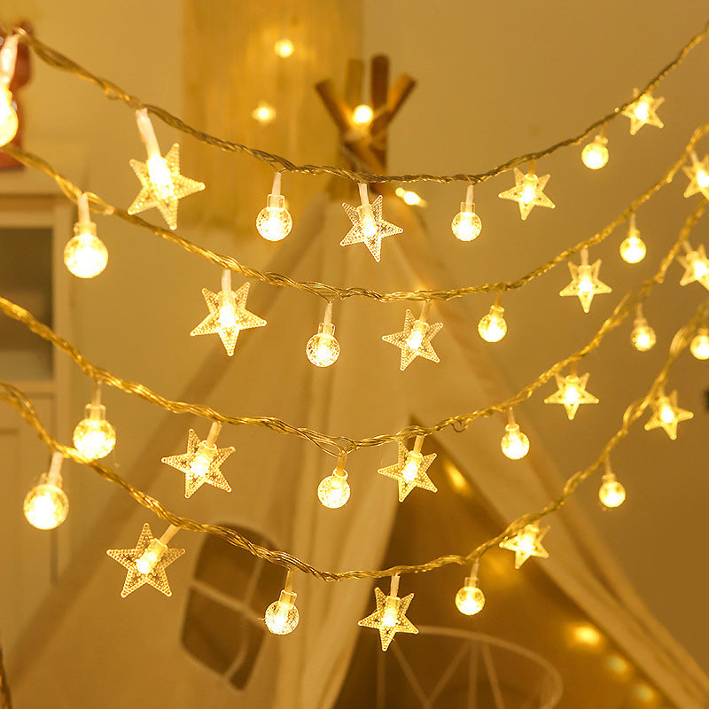 5M 20 LED Battery Operated Fairy String Lights – Globe, Star, Snowflake & Flower Decorative Lights