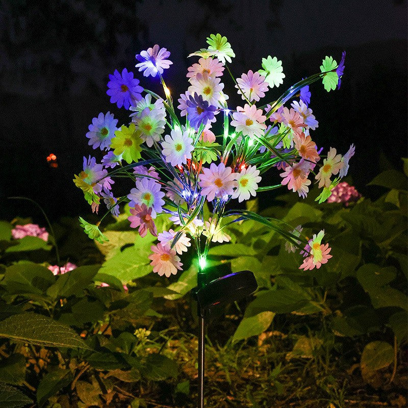 Solar Daisy Garden Lights – Multicolor Outdoor Flower Stake Lights