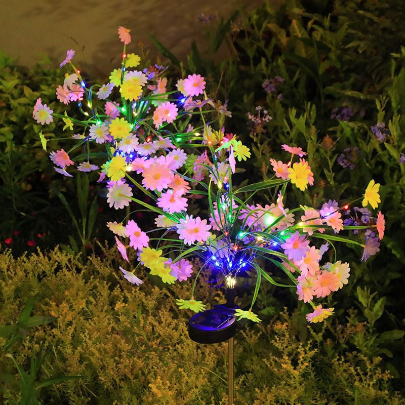 Solar Daisy Garden Lights – Multicolor Outdoor Flower Stake Lights