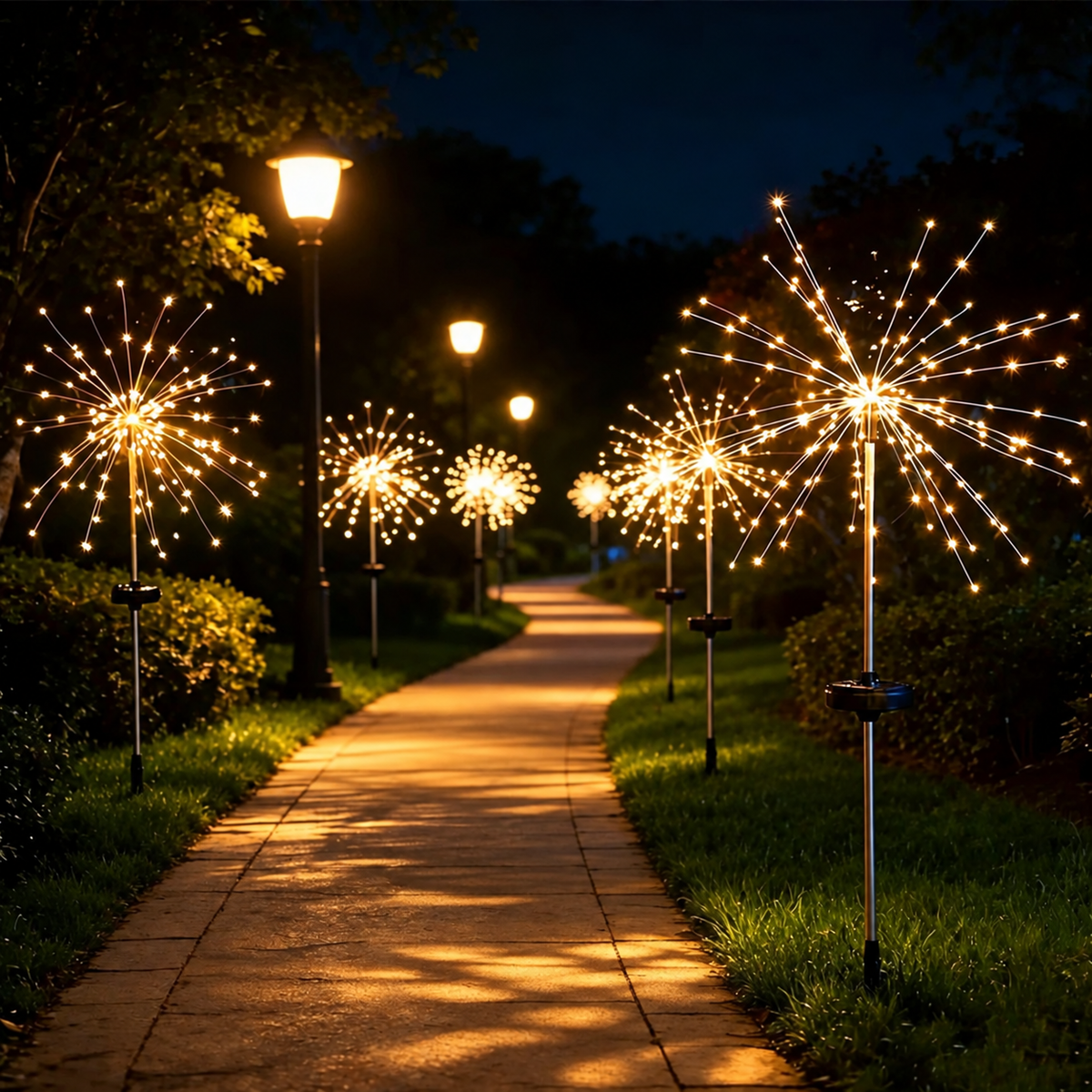 Solar Firework Garden Lights – 120 LED Outdoor Stake Lights