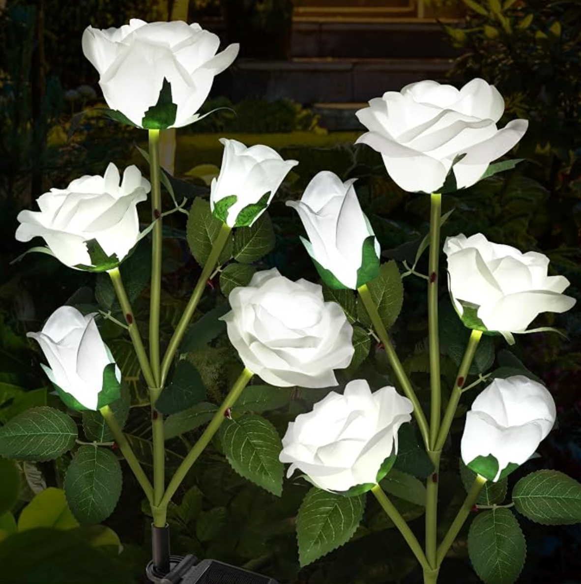 Solar Rose Garden Lights – 5-Head Outdoor Flower Stake Lights