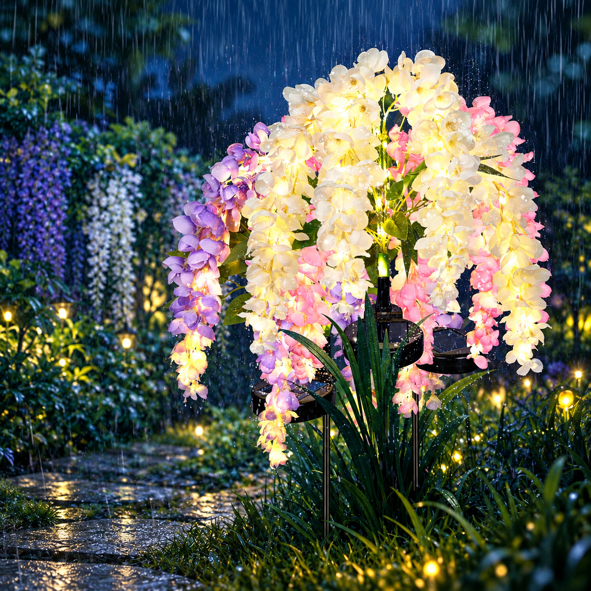 Solar Wisteria Garden Lights – Outdoor Flower Stake Lights