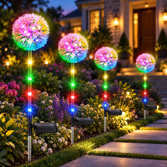 Solar Dandelion Garden Lights – Multicolor Outdoor Stake Lights