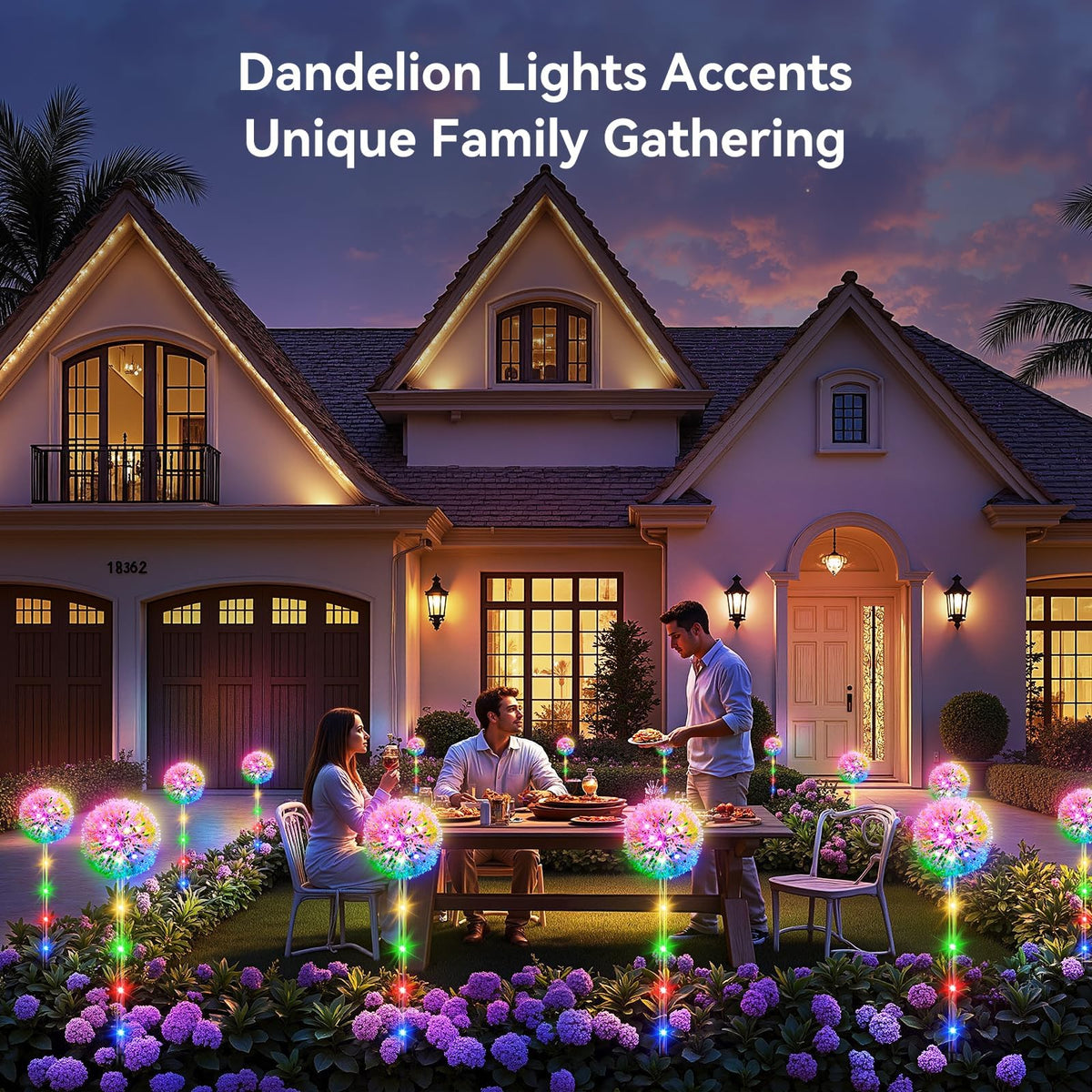 Solar Dandelion Garden Lights – Multicolor Outdoor Stake Lights