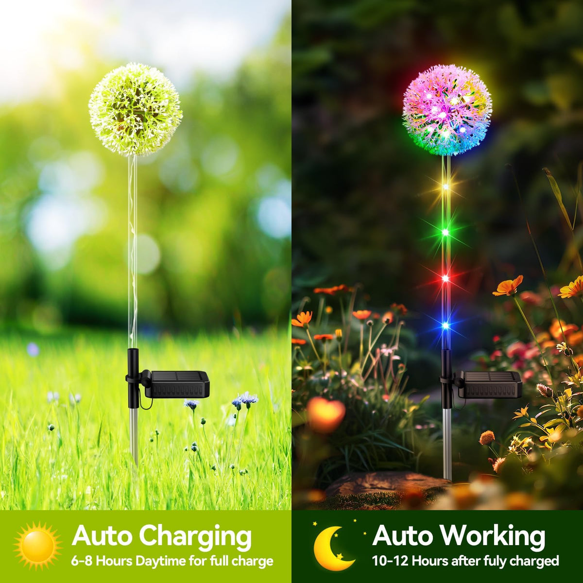 Solar Dandelion Garden Lights – Multicolor Outdoor Stake Lights