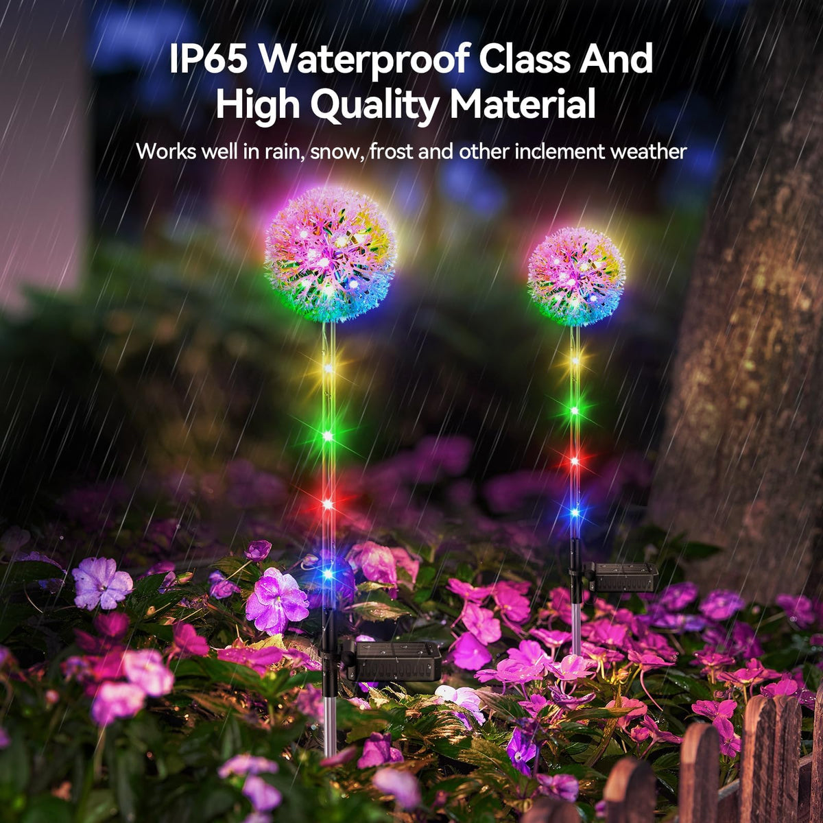Solar Dandelion Garden Lights – Multicolor Outdoor Stake Lights