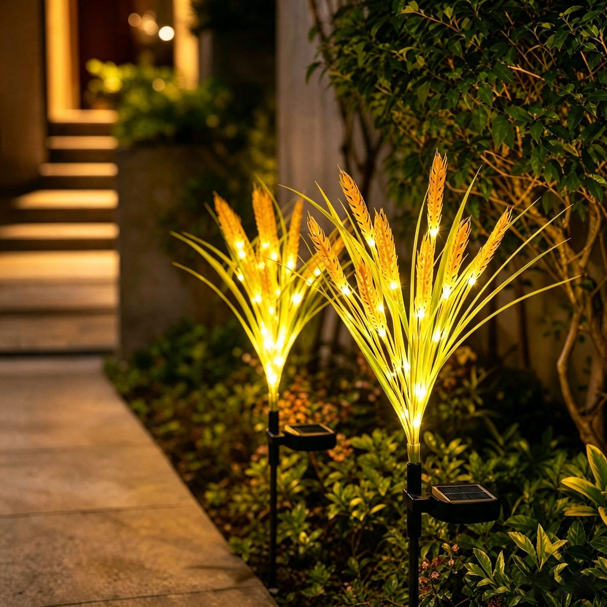 Solar Wheat Garden Lights – Warm White Outdoor Stake Lights
