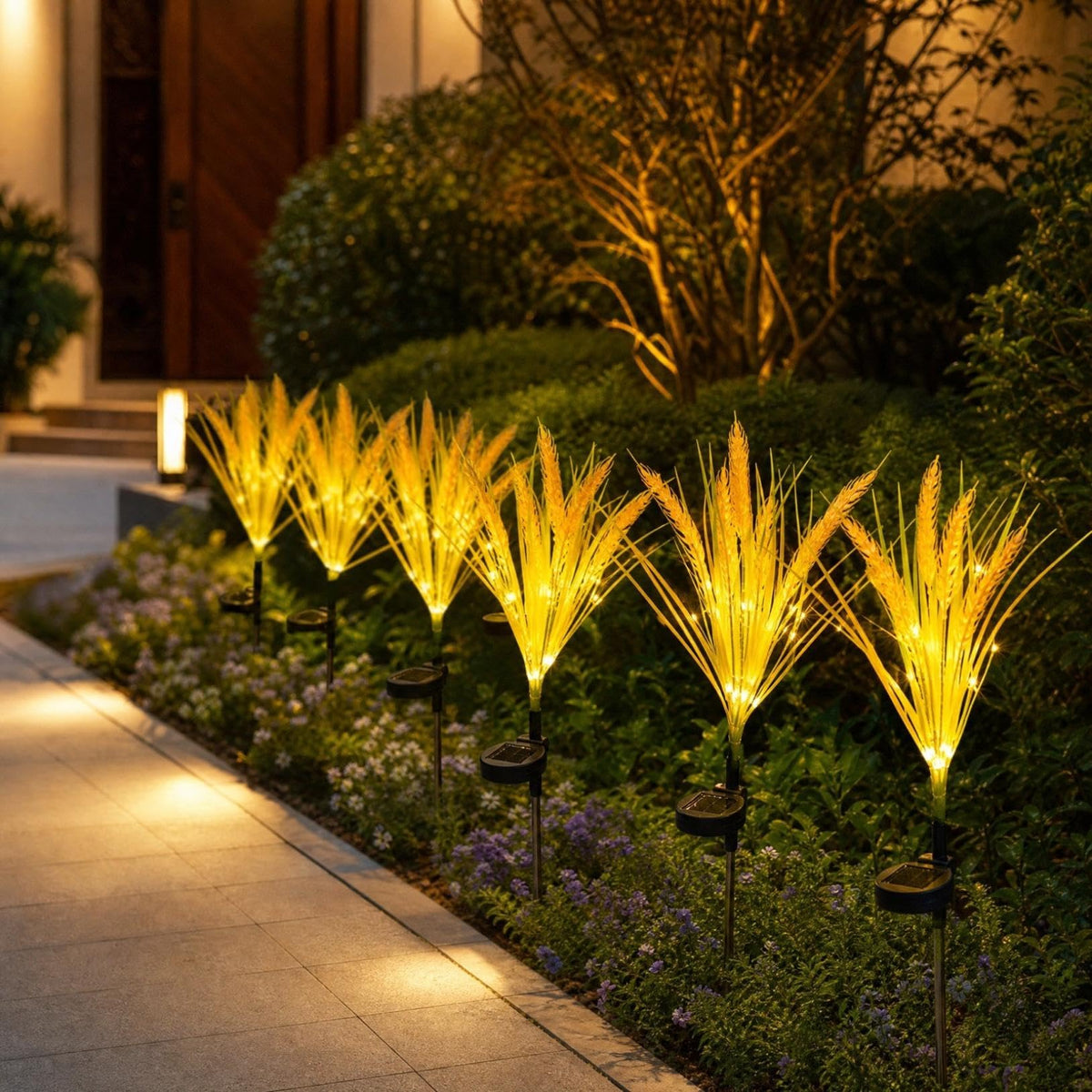 Solar Wheat Garden Lights – Warm White Outdoor Stake Lights