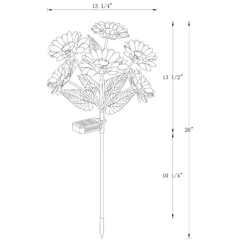 Solar Sunflower Garden Lights – 6-Head Outdoor Flower Stake Lights