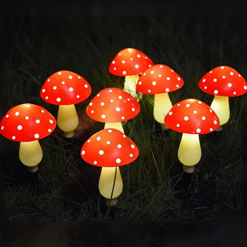Solar Mushroom Garden Lights – 8-Piece Warm White Outdoor Lights